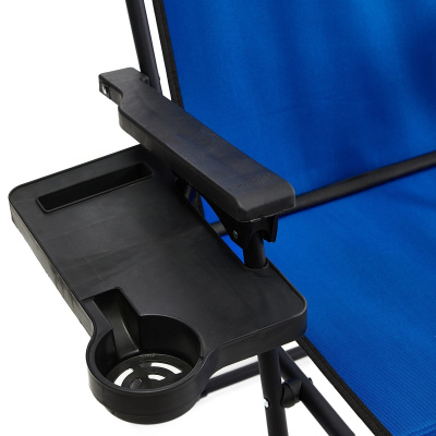 2 قطع التخييم كرسي للطي نزهة كرسي أزرق طاولة قابلة للطي يمول مع مستطيل حامل الكأس