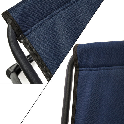 2 قطع التخييم كرسي قابل للطي نزهة كرسي أزرق داكن طاولة قابلة للطي Mdf مع حامل الكأس المستطيل