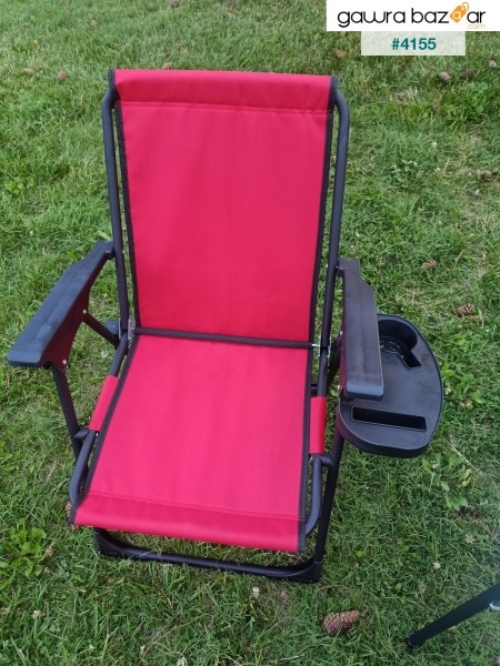 2 قطع التخييم كرسي للطي نزهة كرسي أحمر طاولة قابلة للطي يمول مع مستطيل حامل الكأس