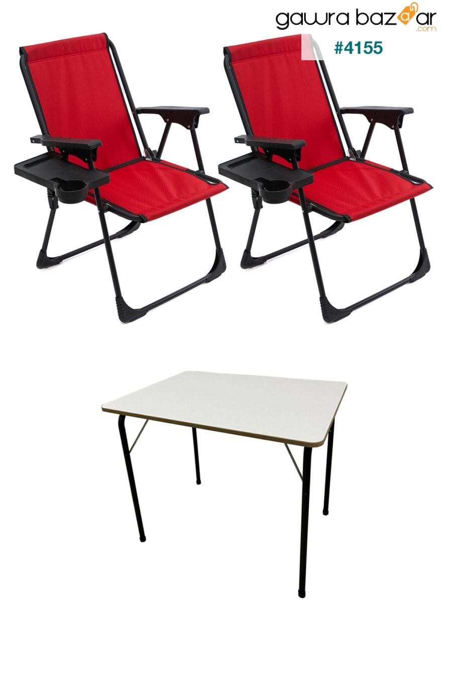 2 قطع التخييم كرسي للطي نزهة كرسي أحمر طاولة قابلة للطي يمول مع مستطيل حامل الكأس moniev 0