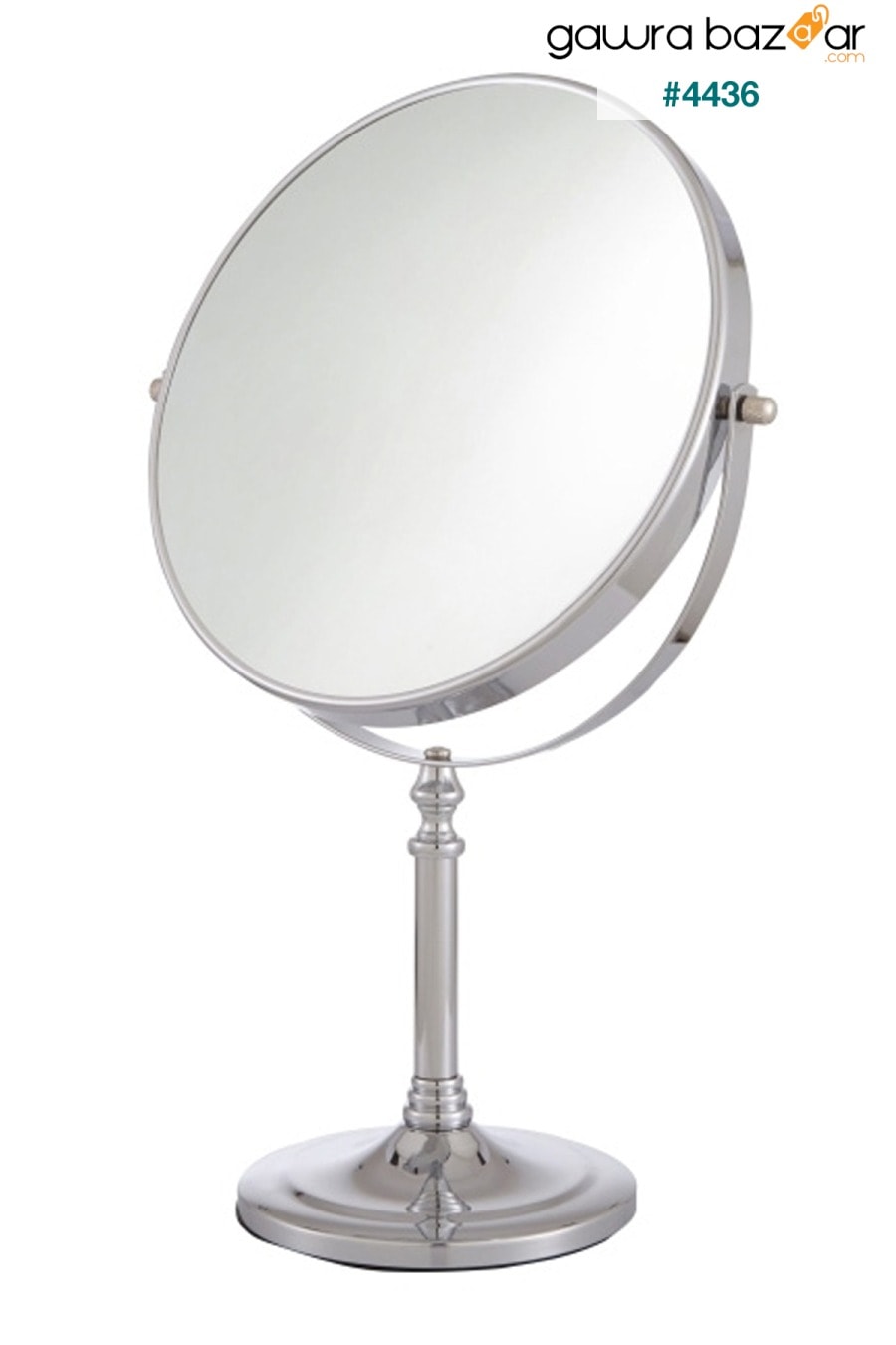 مرآة مكياج كبيرة الحجم من الكروم بمرآة طاولة قائمة على الوجهين مع مكبرة 5x 35 سم Mb030 Binbirreyon 1