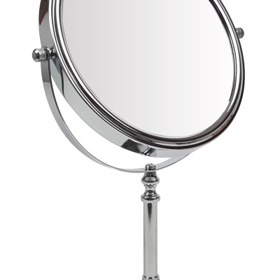 مرآة مكياج كبيرة الحجم من الكروم بمرآة طاولة قائمة على الوجهين مع مكبرة 5x 35 سم Mb030