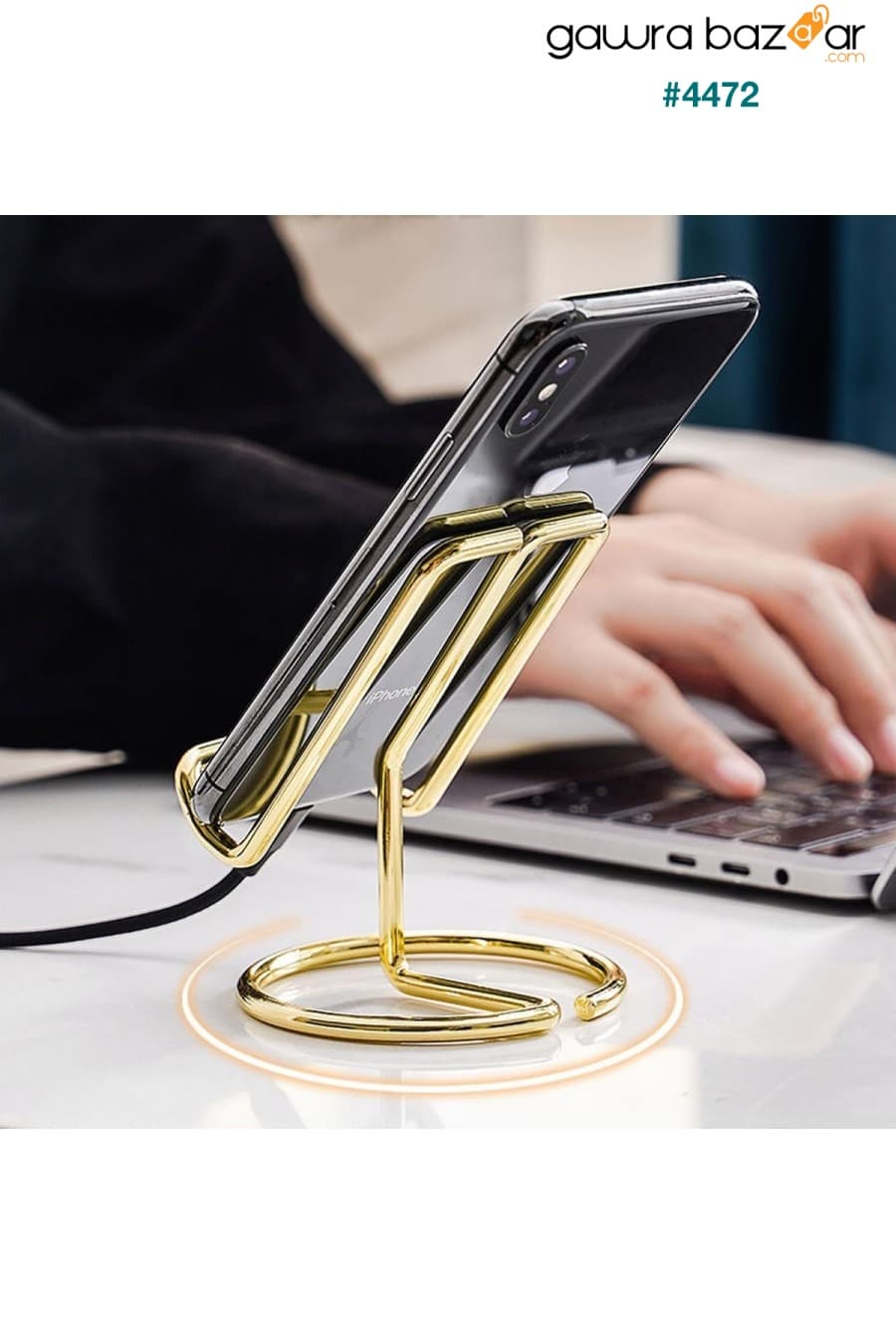 حامل هاتف سطح المكتب المعدني الذهبي Miniminti 0
