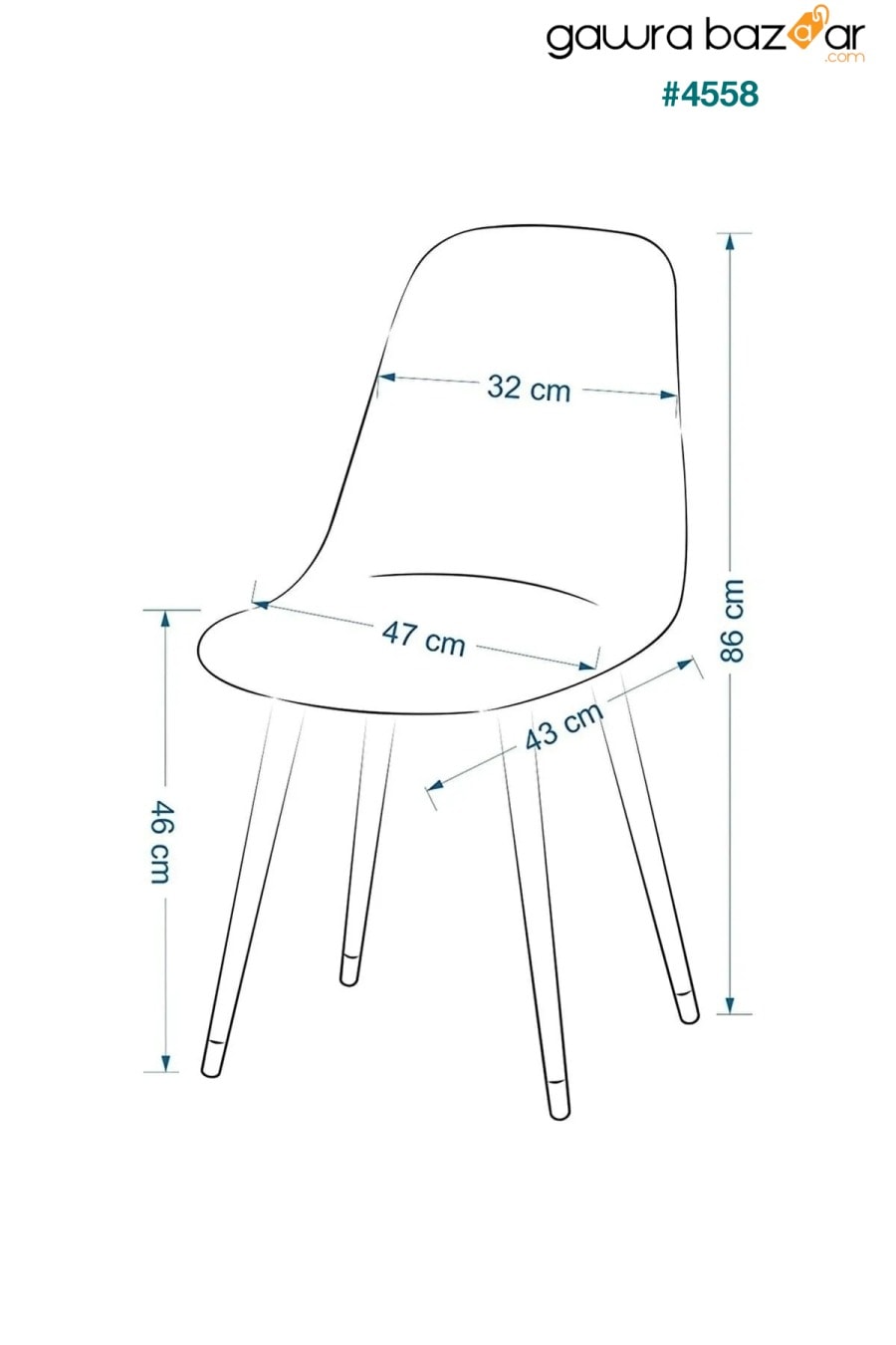 طقم طاولة سفرة دائرية من فلورا بيسترو نوانز 4 مجموعات من الكراسي الشفافة (أبيض + أرجل سوداء) 100 سم FLORADESİGN 7