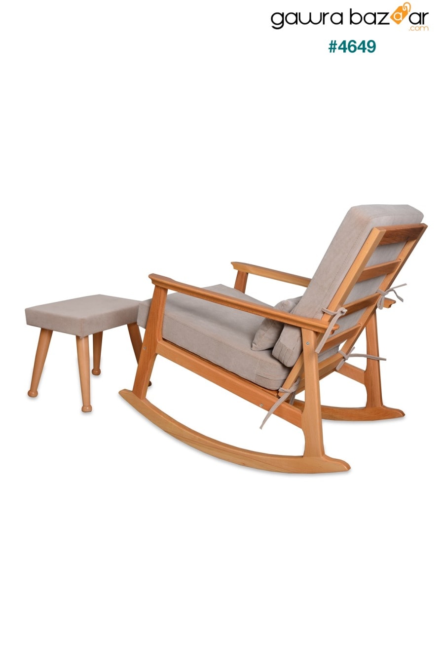كرسي هزاز مبطن من خشب الزان الاسكندنافي الطبيعي مع كرسي للرضاعة وللأب في الحديقة Asedia 2