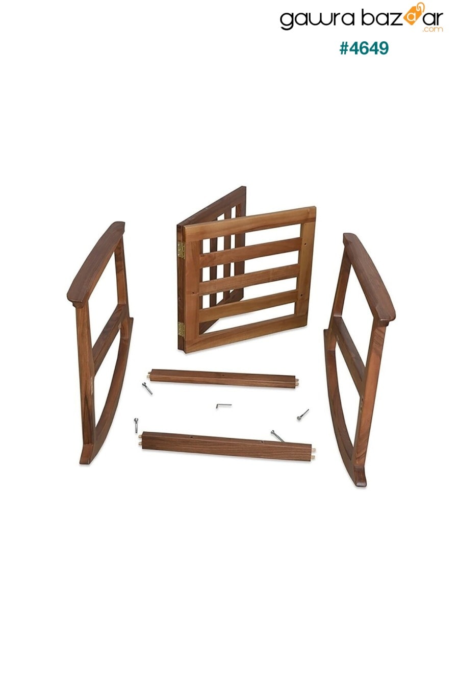 كرسي هزاز مبطن من خشب الزان الاسكندنافي الطبيعي مع كرسي للرضاعة وللأب في الحديقة Asedia 3