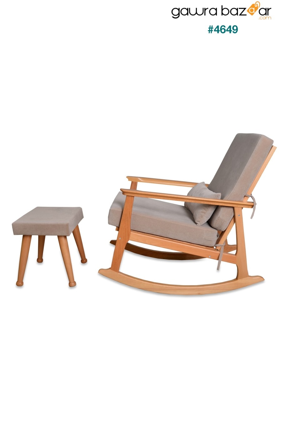 كرسي هزاز مبطن من خشب الزان الاسكندنافي الطبيعي مع كرسي للرضاعة وللأب في الحديقة Asedia 1