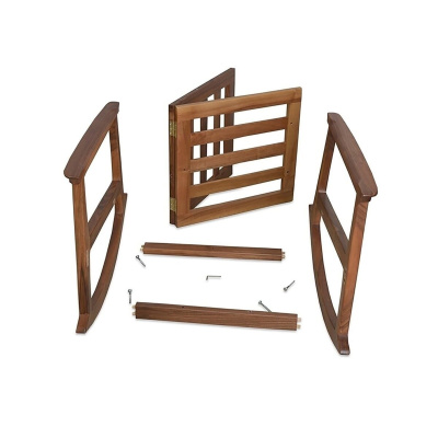 كرسي هزاز مبطن من خشب الزان الاسكندنافي الطبيعي مع كرسي للرضاعة وللأب في الحديقة