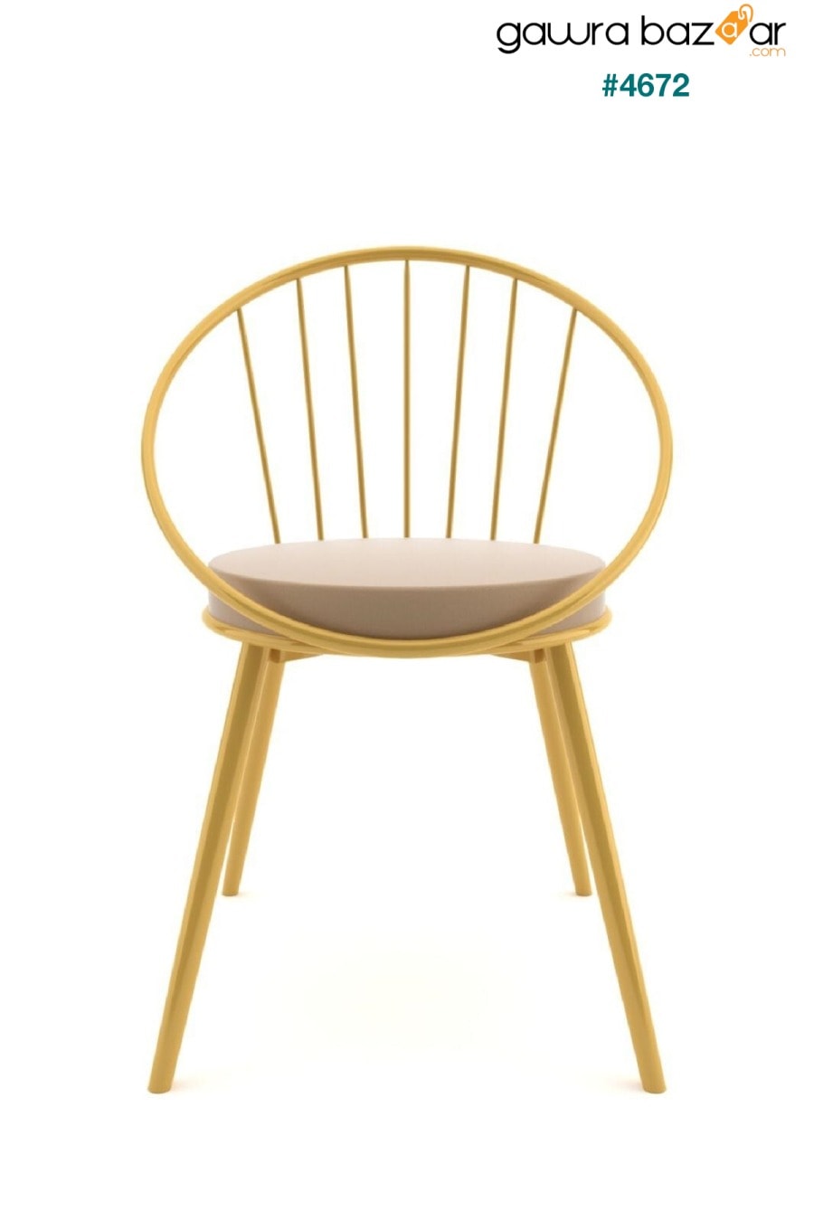 Eylul Metal Wire Chair أصفر ذهبي Evdemo 1