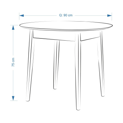 طاولة مطبخ مستديرة ثابتة أفانوس - Q90 سم