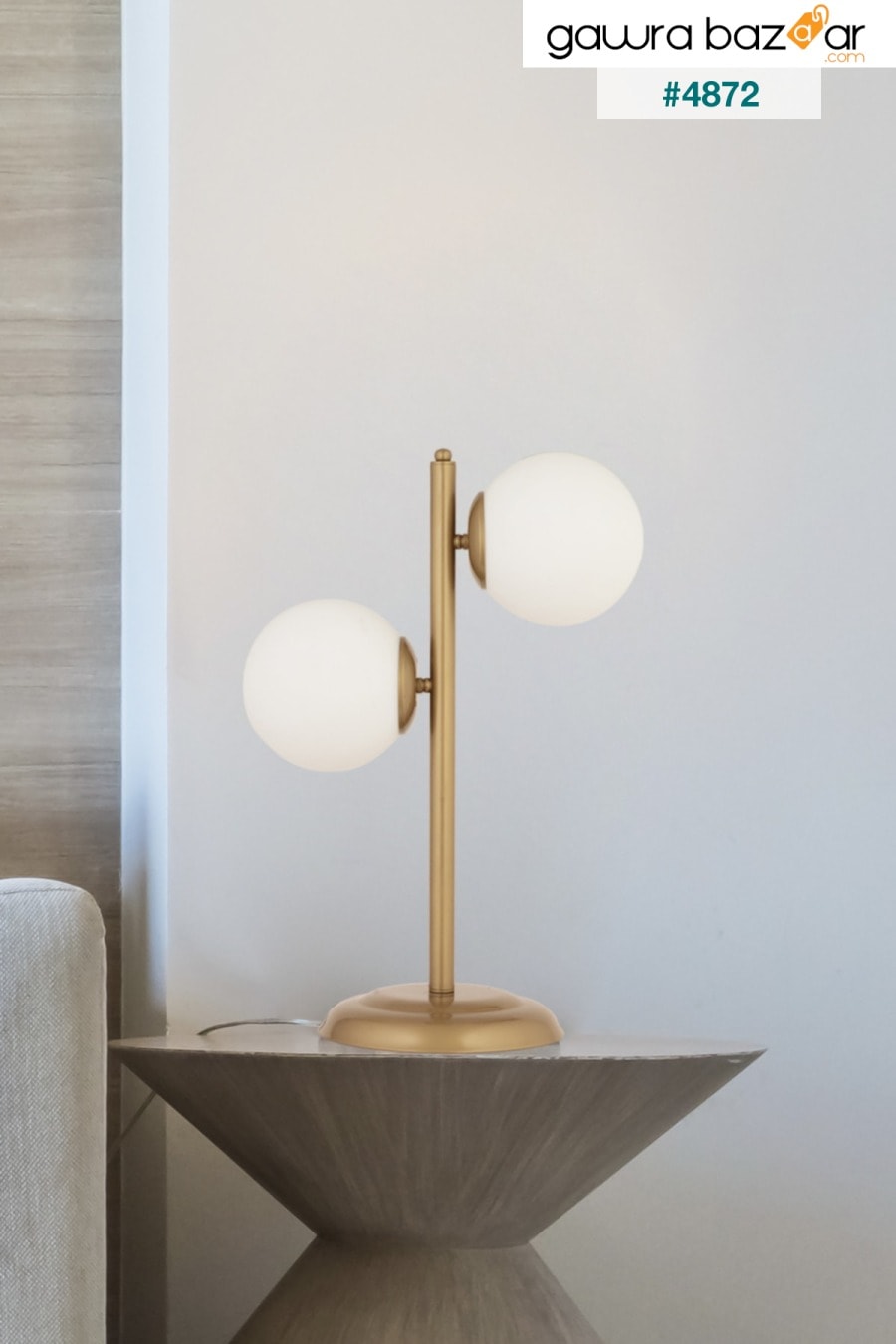 مصباح طاولة زجاجي أبيض عتيق من Siena 2Li بتصميم عصري - غرفة نوم - عاكس الضوء لغرفة المعيشة Apliqa 0