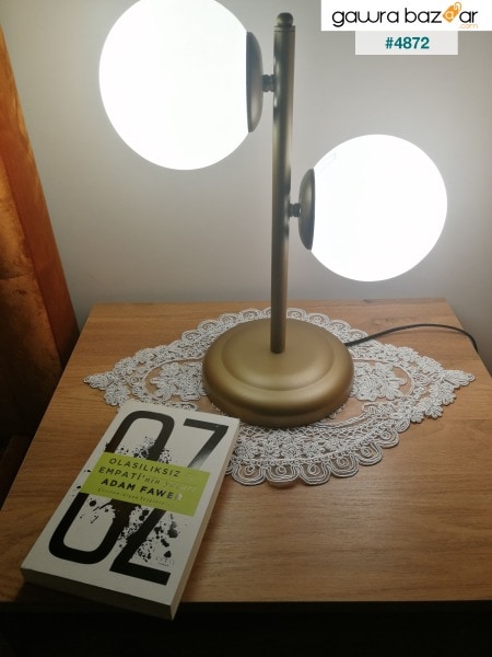 مصباح طاولة زجاجي أبيض عتيق من Siena 2Li بتصميم عصري - غرفة نوم - عاكس الضوء لغرفة المعيشة