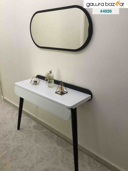 طاولة تزيين من فلورا أليز مع درج ومرآة (90 × 32 سم)
