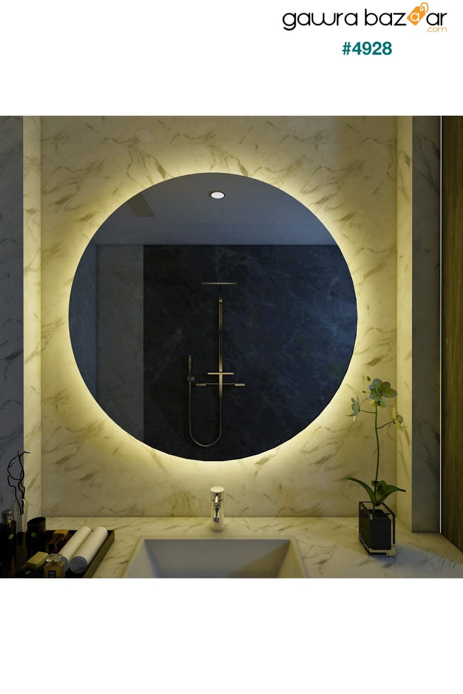 Flora Aura LED خزانة حمام مزخرفة بمرآة FLORADESİGN 0