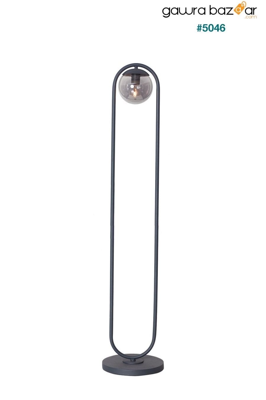 Zenga Anthracite Metal Body Smoke Glass Design مصباح أرضي فاخر لإضاءة الأرضية Luzarana 3