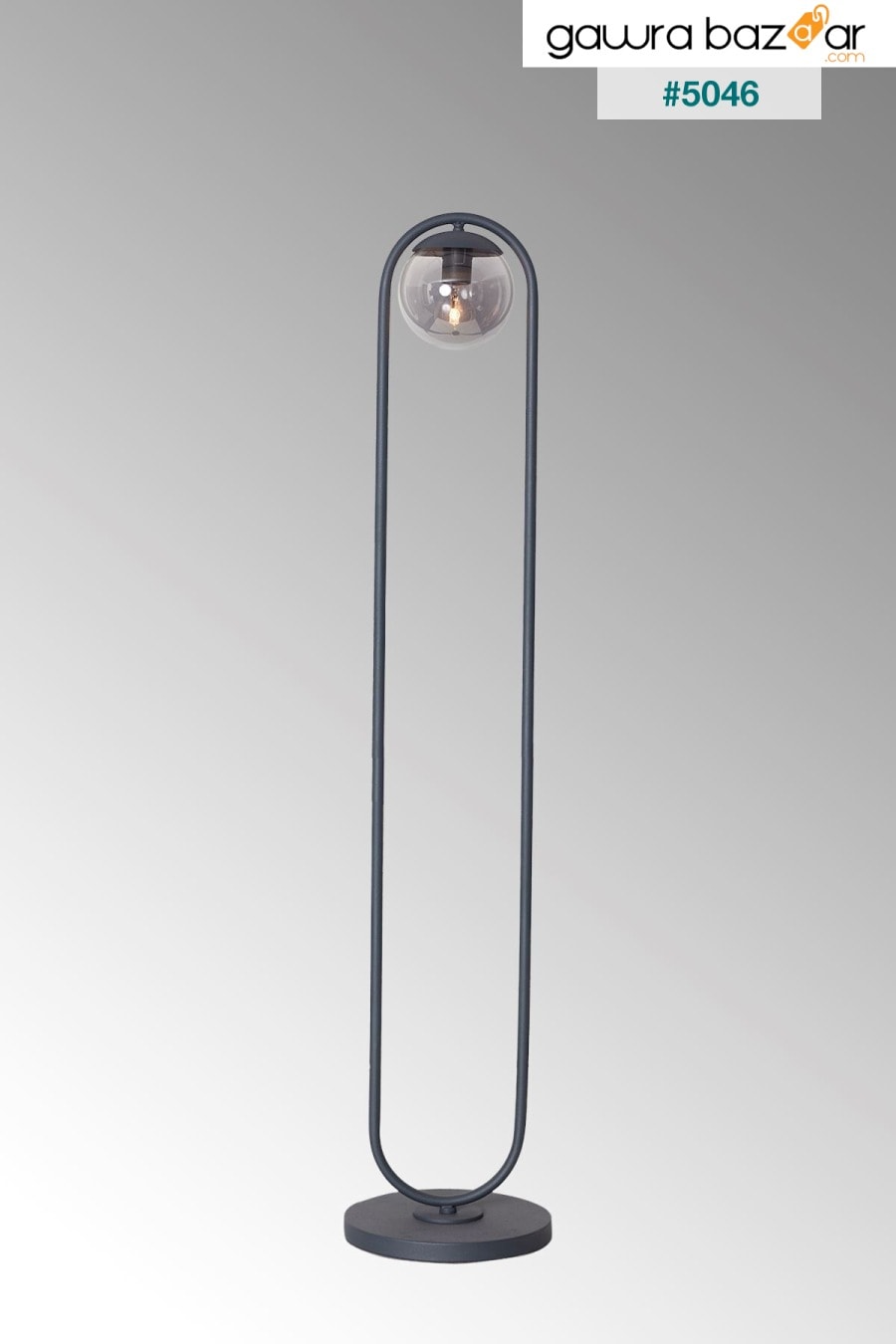 Zenga Anthracite Metal Body Smoke Glass Design مصباح أرضي فاخر لإضاءة الأرضية Luzarana 4