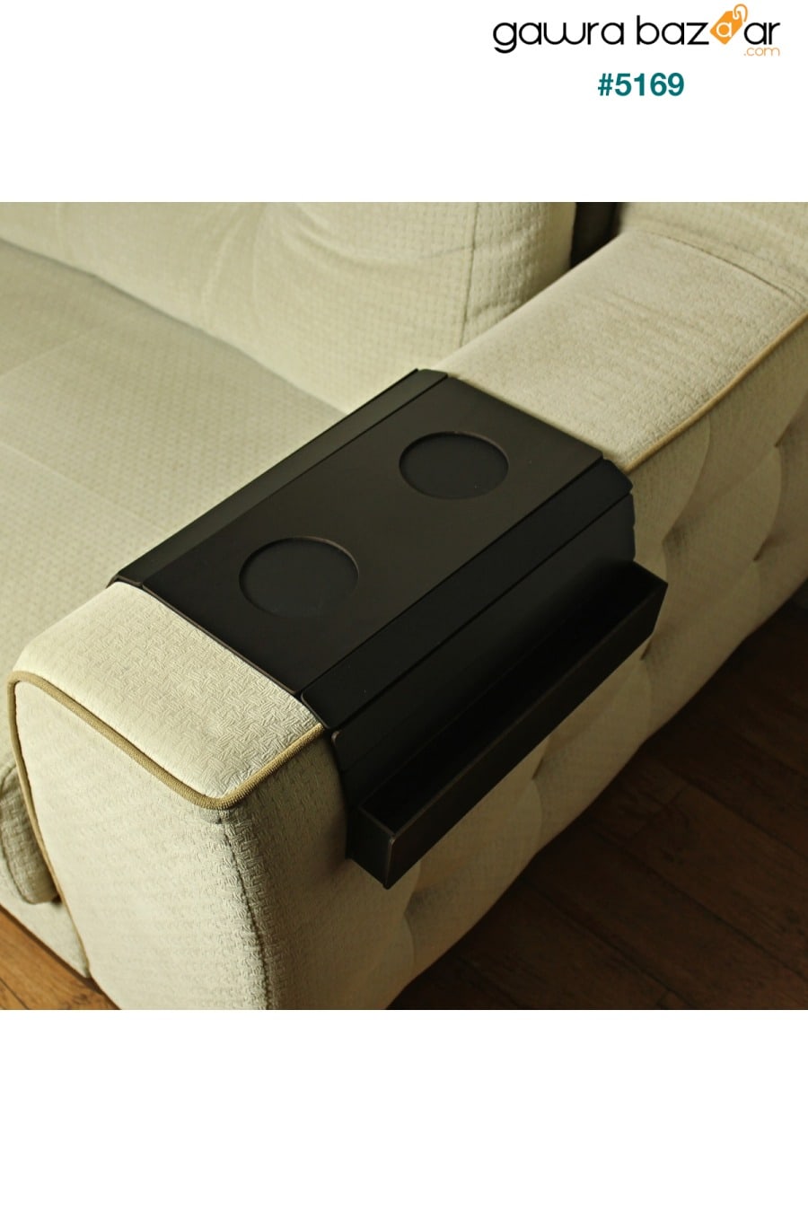 صينية مقعد خشبية ، طاولة جانبية ، جانب المقعد ، مفرش طاولة محمول قابل للطي مع جهاز تحكم عن بعد Kaya Store 6