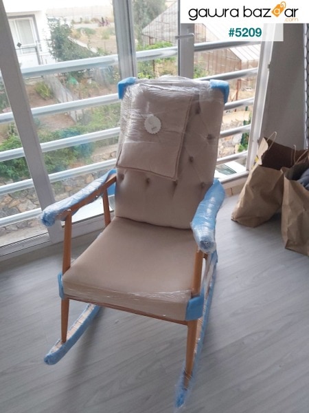 كرسي هزاز مبطن كريم طبيعي من Trend Natural يستريح للرضاعة الطبيعية لأبي كرسي قراءة تلفزيون Bergere