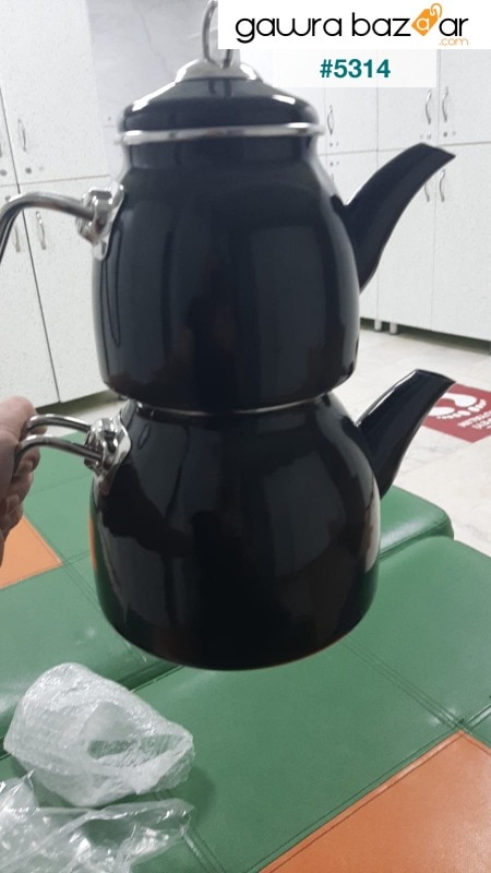 إبريق الشاي الأسود المينا من آرت كوك