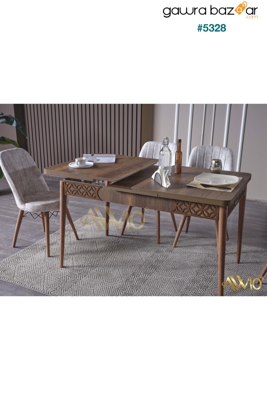 طاولة مطبخ من خشب الجوز قابلة للتمديد من سوميلا ، طاولة طعام قابلة للتمديد Avvio 0