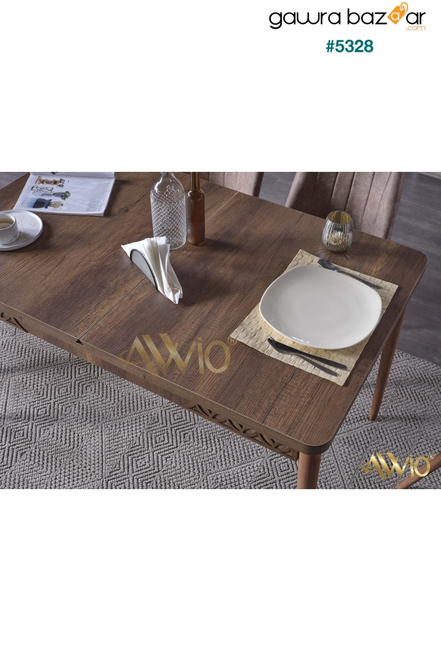 طاولة مطبخ من خشب الجوز قابلة للتمديد من سوميلا ، طاولة طعام قابلة للتمديد Avvio 1
