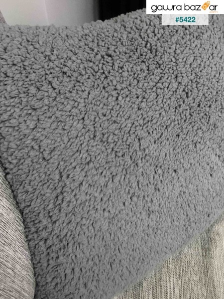 غطاء وسادة من القطيفة تيدي منتفخ للديكور رمادي 43x43.5 سم