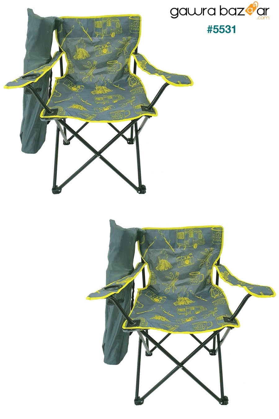 كرسي التخييم كرسي قابل للطي كرسي حديقة نزهة كرسي الشاطئ 2 قطعة Bofigo 0