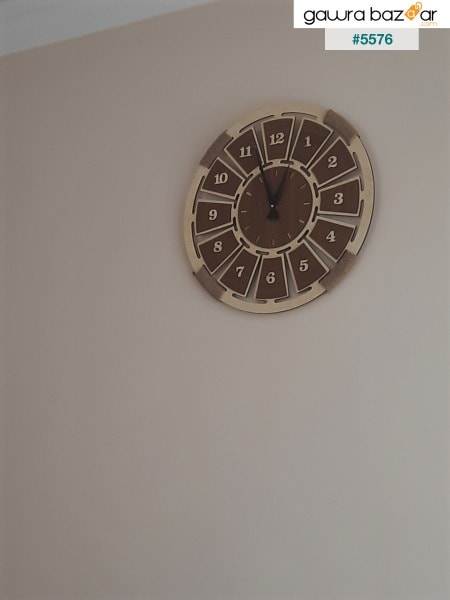 ساعة حائط خشبية بيلج ليزر بيلج مفصلة