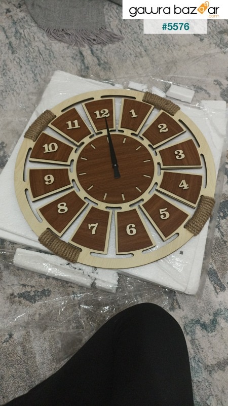 ساعة حائط خشبية بيلج ليزر بيلج مفصلة
