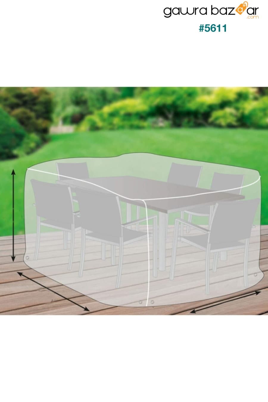 أثاث الحديقة قماش 260x160x80 سم الجدول غطاء حماية كرسي غطاء رمادي مقاوم للماء CoverPlus 3