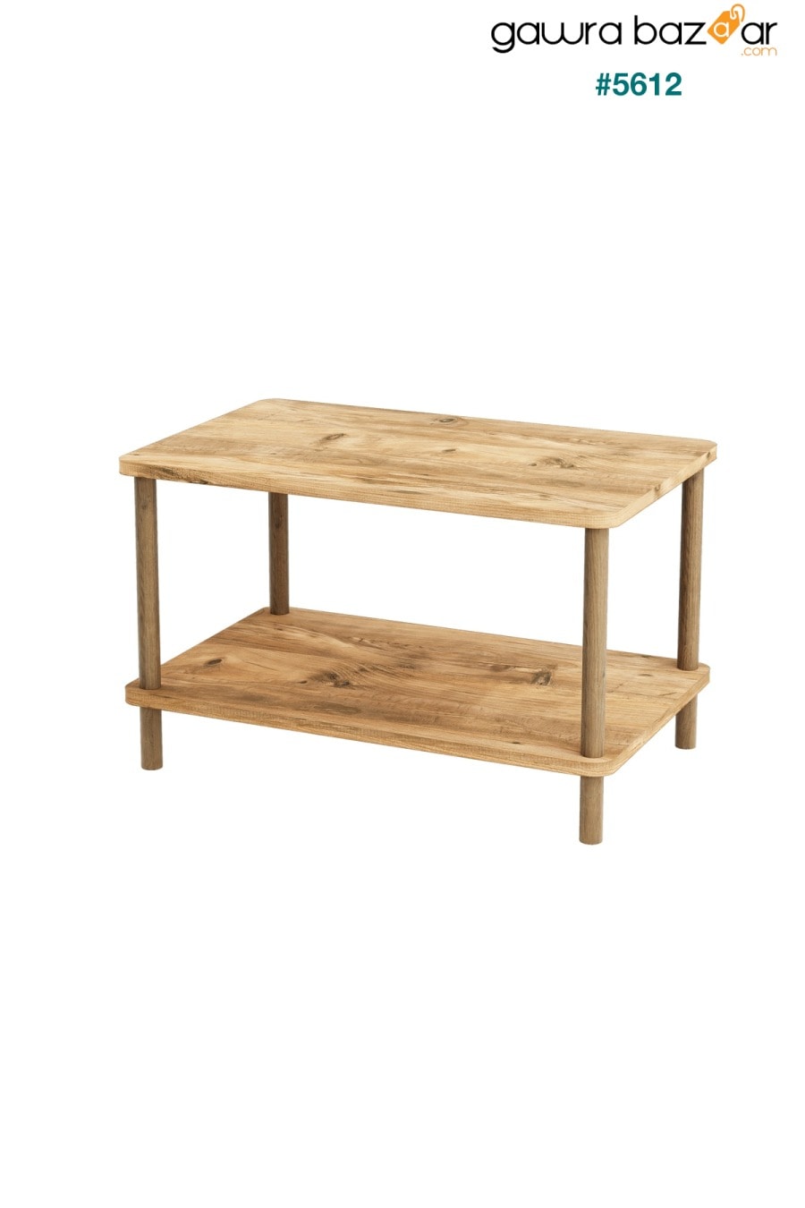 طاولة مركزية مستطيلة الساق خشبية من طبقتين رف للصحف من خشب الصنوبر الأطلسي interGO 1