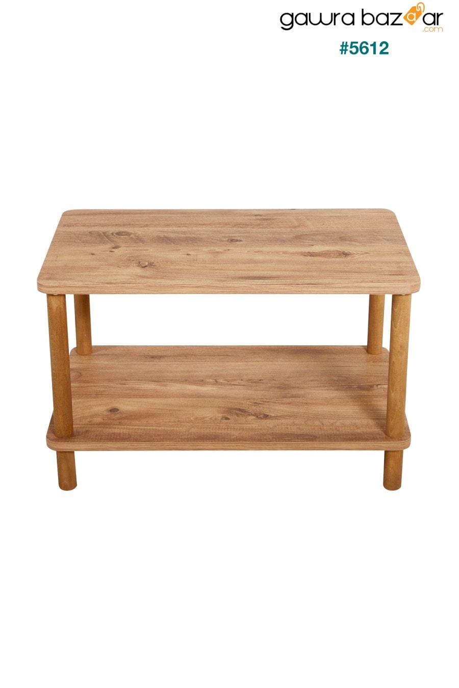 طاولة مركزية مستطيلة الساق خشبية من طبقتين رف للصحف من خشب الصنوبر الأطلسي interGO 3