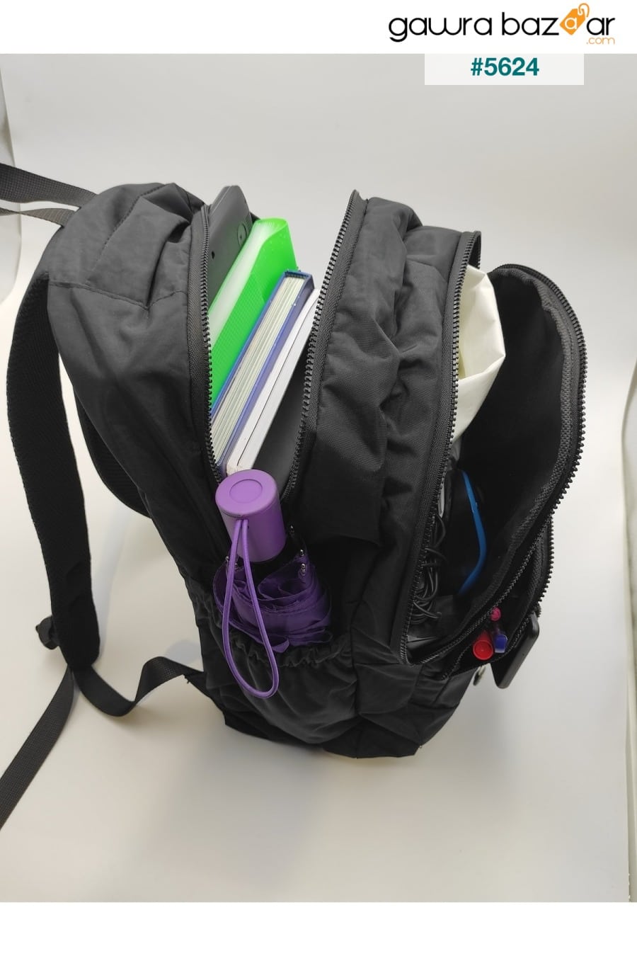 حقيبة ظهر مدرسية وسفر متعددة الخلايا مقاس كبير للجنسين من قماش التجعيد المقاوم للماء Cty-lbn-101 citycenterfashion 4