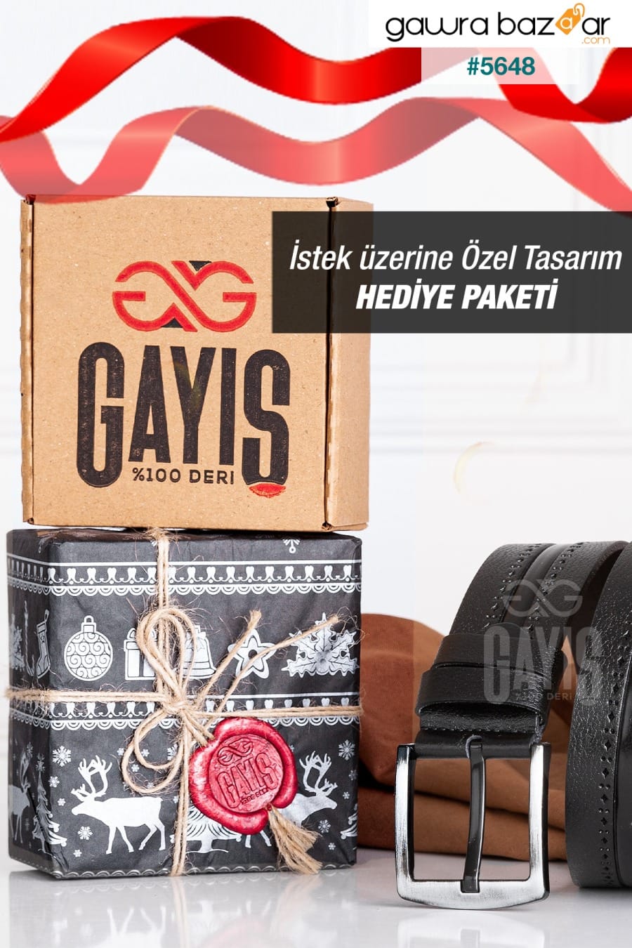 حزام جينز رجالي منقوش أسود من جلد الجاموس أصلي 100٪ - حزام هدية للرجال GAYIŞ 5