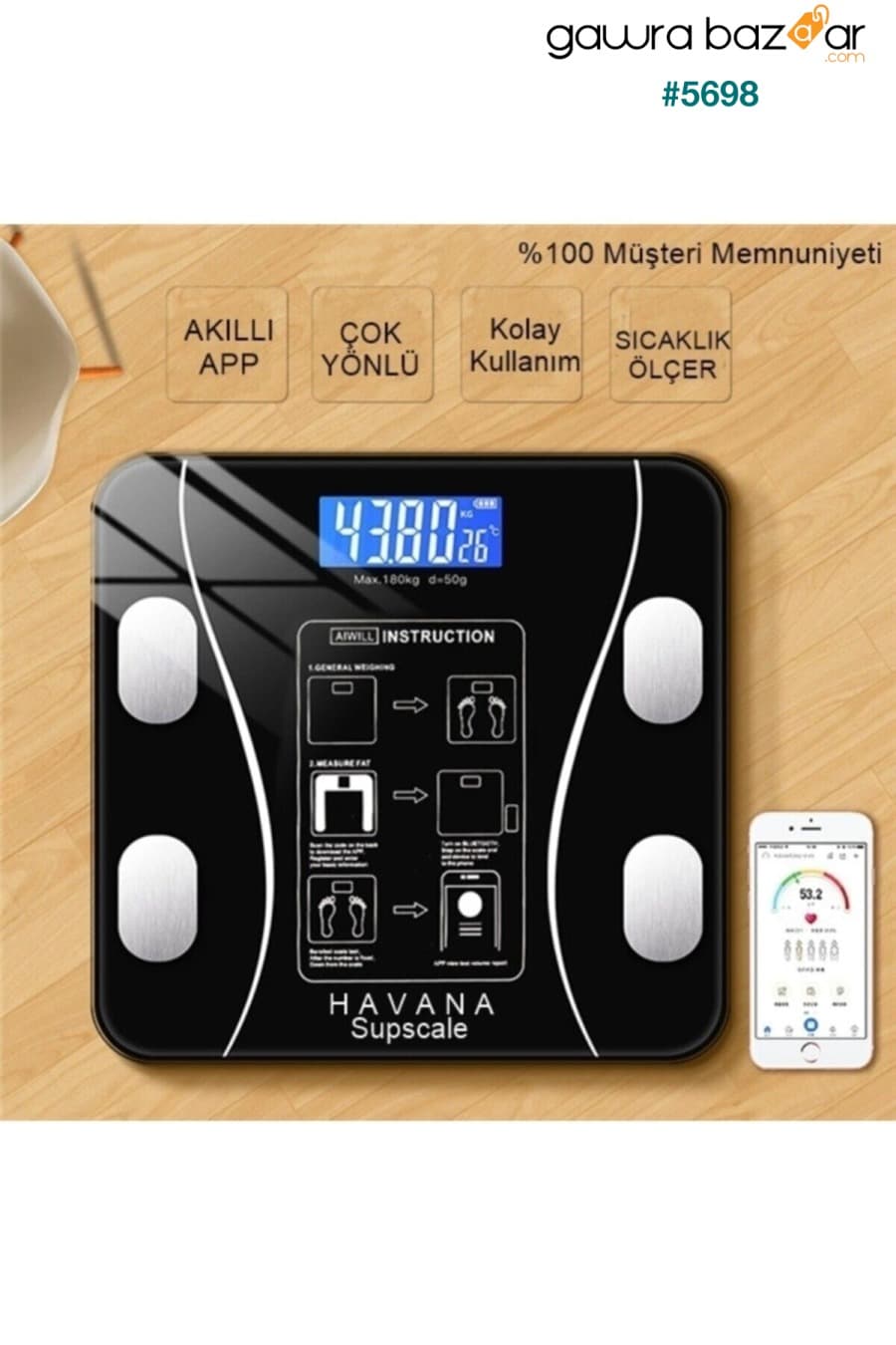 مقياس رقمي مقياس الوزن الإلكتروني الذكي للدهون والعضلات والماء ومؤشر كتلة الجسم ومقياس الوزن يعمل بالبطارية Nivagatore 3