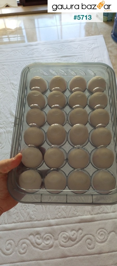 24 قطعة كوب بيض ثلاجة بغطاء مغلق - حاوية تخزين البيض