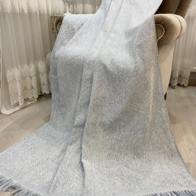 غطاء أريكة صوفا قطني فاخر أزرق ثلجي 170x220 وجهين مقاوم للعرق.