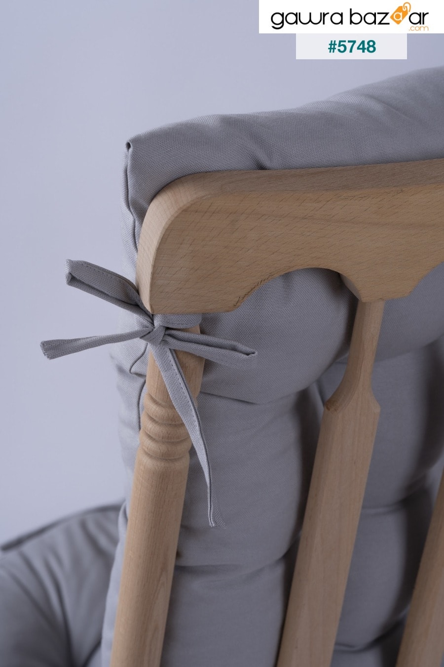 وسادة كرسي هزاز فاخرة مخيط بشكل خاص من قماش سيلين 120x50 سم رمادي (CUSH فقط) ALTINPAMUK 2