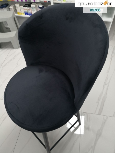 سلسلة Fora ، كرسي جزيرة المطبخ ، قماش Babyface ، كرسي مرتفع من Anthracite ، أرجل معدنية سوداء