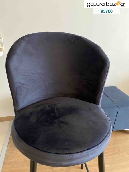 سلسلة Fora ، كرسي جزيرة المطبخ ، قماش Babyface ، كرسي مرتفع من Anthracite ، أرجل معدنية سوداء
