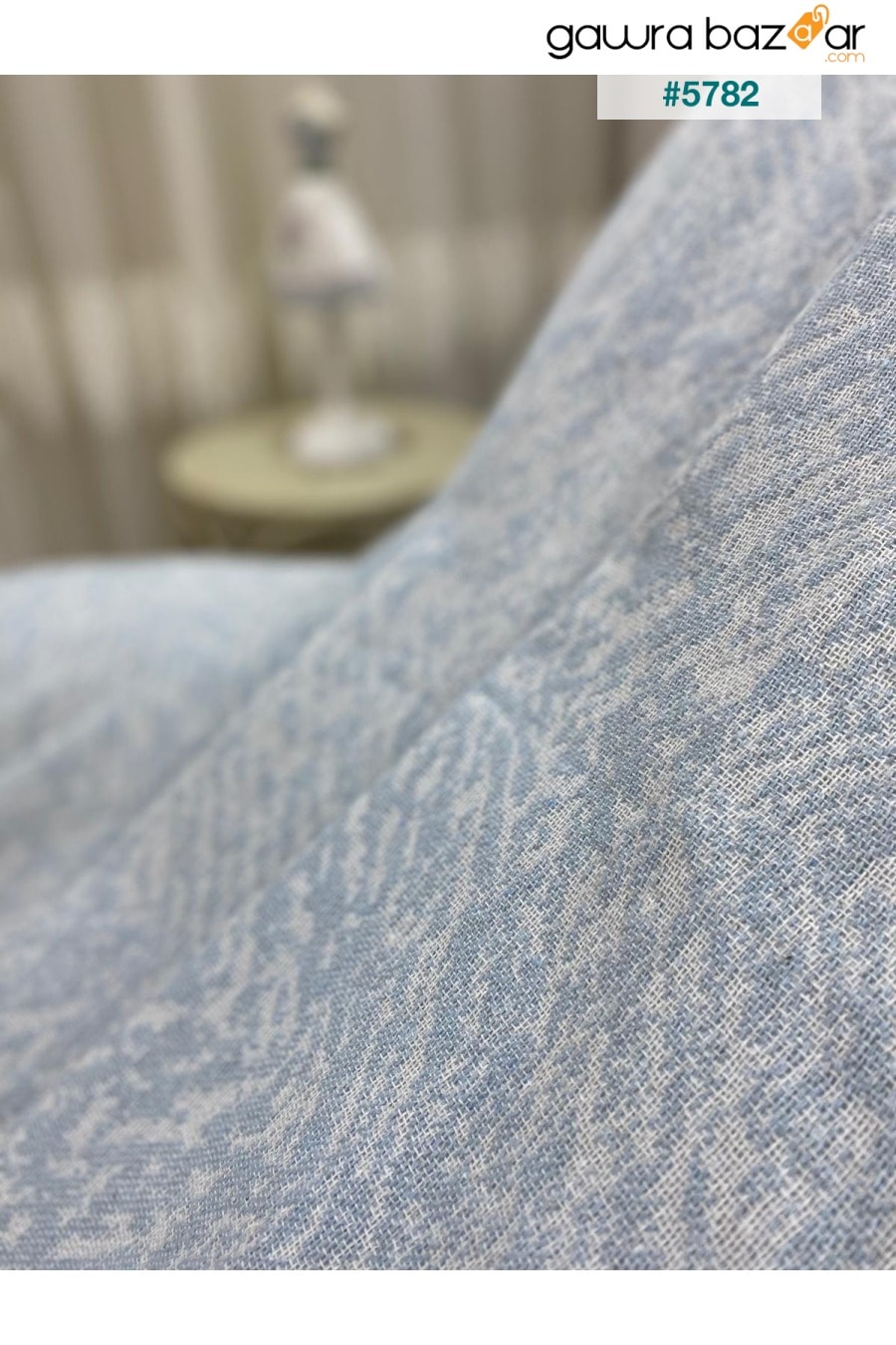 غطاء أريكة من القطن الفاخر 170x220 أزرق ثلجي وجهين مضاد للعرق وغير قابل للانزلاق وغير قابل للتجميع Özlü Home 1