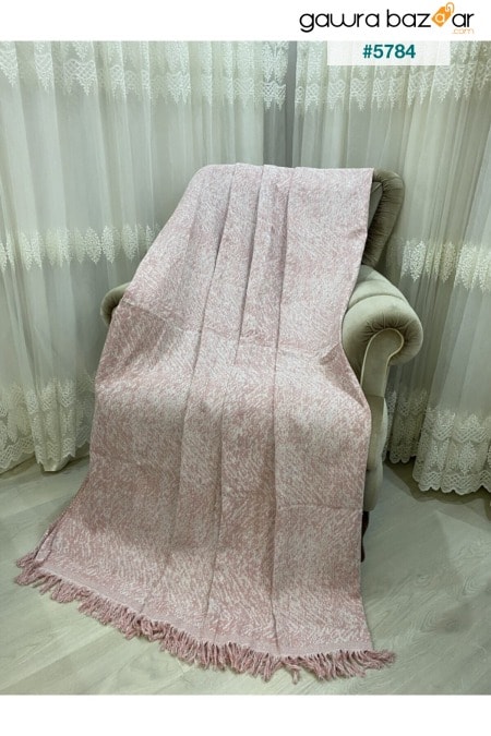 غطاء أريكة صوفا قطني فاخر 170x220 سلمون وجهين مقاوم للعرق وغير قابل للانزلاق وغير قابل للتجميع Özlü Home 0