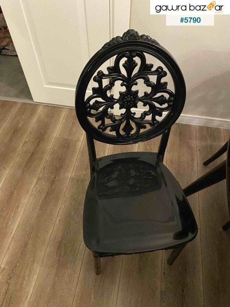 كرسي مطبخ حديقة بلكونة 2 قطعة من هوم فينوس - أسود