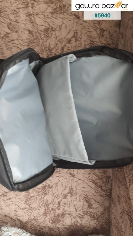 حقيبة ظهر سوداء متوافقة مع سحاب مضاد للماء مقاس 15.6 بوصة