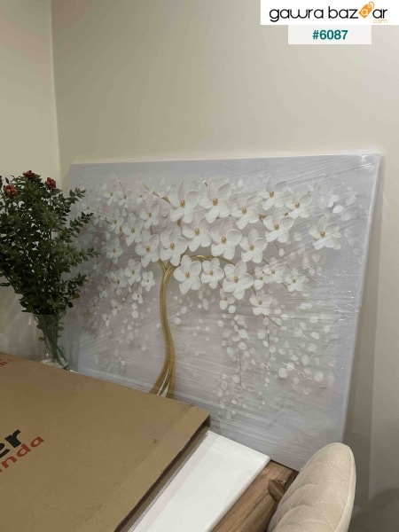 لوحة قماشية للحائط الخشخاش الأبيض مزخرفة 70x100