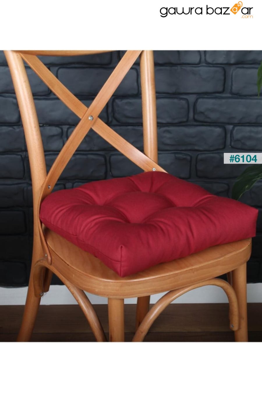 وسادة كرسي لوكس Pofidik باللون الأحمر الكلاريت بغرز خاصة 40x40 سم ALTINPAMUK 1