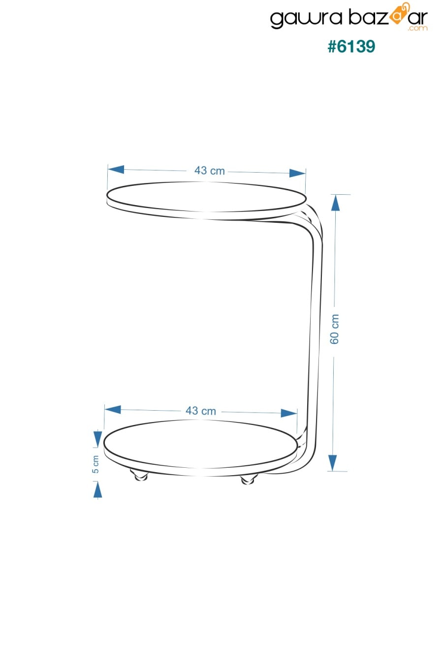 طاولة قهوة دائرية على شكل حرف C من Emr VİLİNZE 4