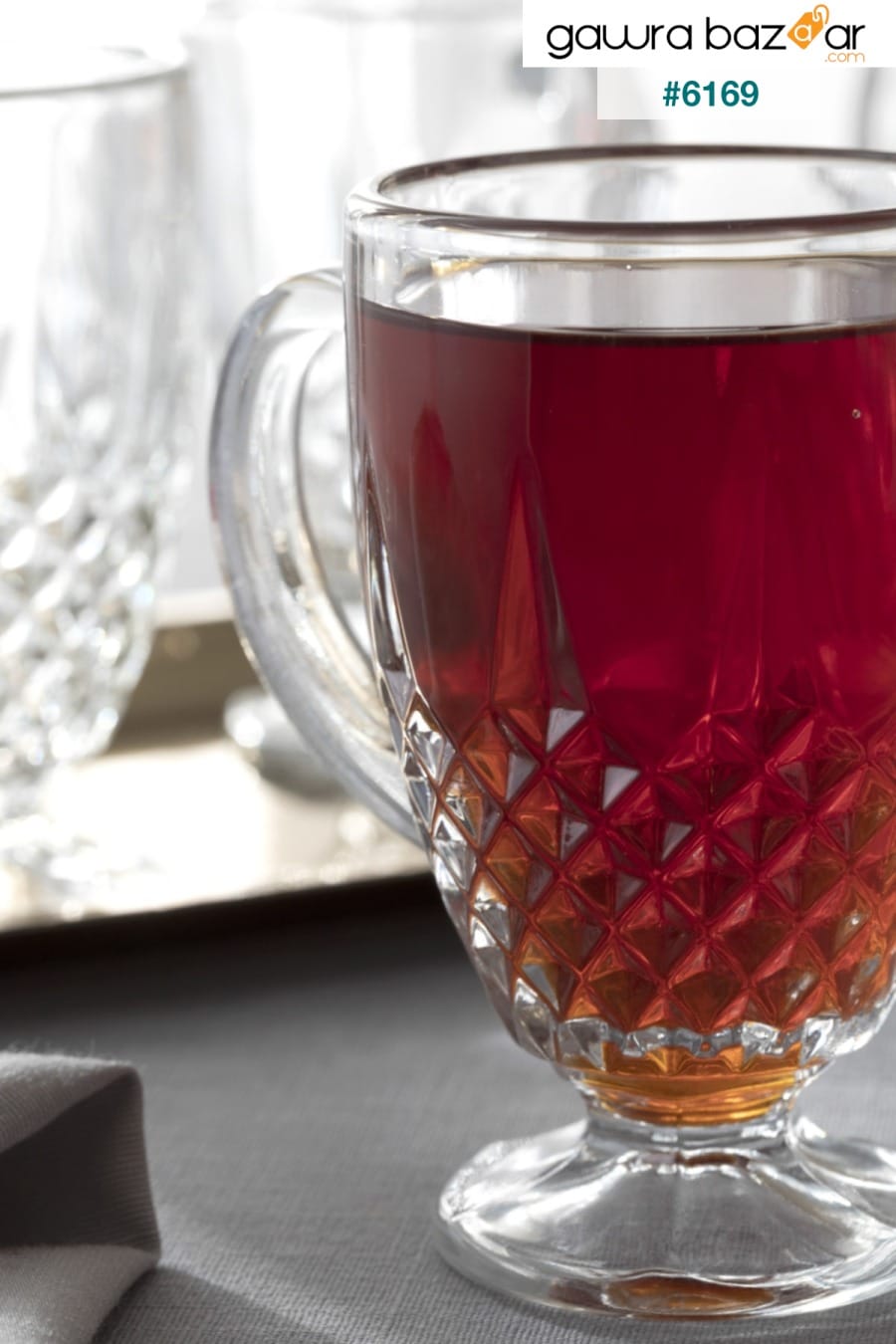 كوب شاي زجاجي غني بـ 4 مقابض 150 مل شفاف English Home 1