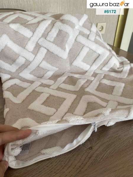 البوهيمي تصميم خاص لكمة لكمة نمط الزخرفية غطاء وسادة رمي ميلا بيج