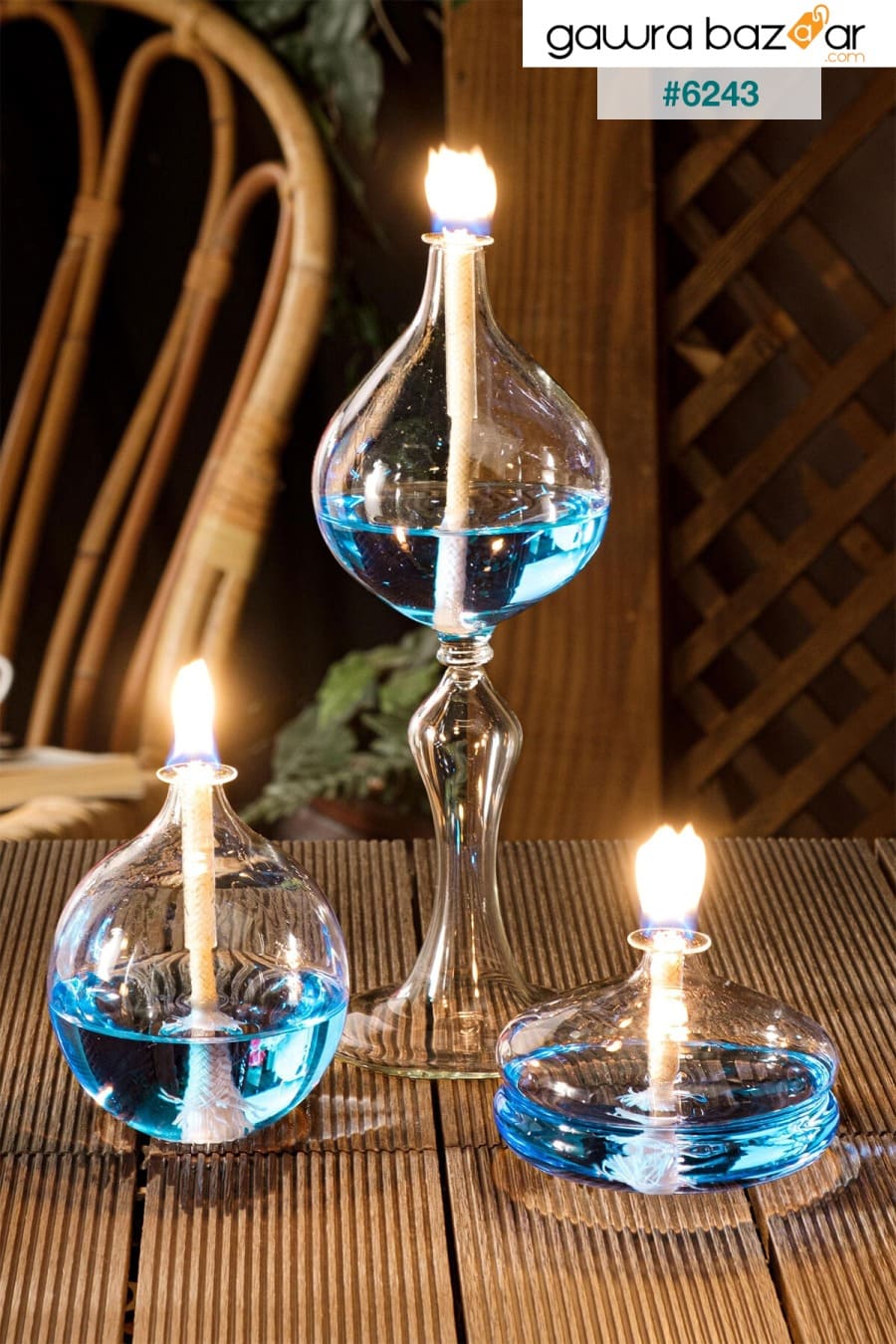 3 مصباح زيت زجاجي من Hürrem (هدية زيت قنديل) Louis Marie 1
